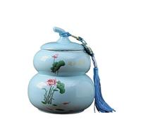 Tea canister,ceramic canister, Hand-painted White Porcelain Tea Caddy, Ceramic Gourd, Large Sealed Pu'er, Chinese Style Storage And Moisture-proof Canister