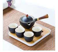 Tea Ceremony Set Chinese Automatic Rotating Make Home Ceramic Pot Travel Portable (Color : As Shown Size : One Size)