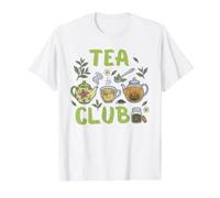 Tea Club Botanical Teapot and Floral Brew Herbalists Value Graphic T-Shirt, Men, White, M