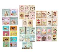 Tea, Coffee & Cakes Ladies Card Making Toppers - 46 Pieces Selection - DIY to - Cut Yourself - Craft Embellishment