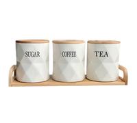 Tea Coffee Sugar Canisters ,Tea Coffee and Sugar Canisters Set, 3PCS Round Tea Coffee Sugar Canisters with Lids Heteromorphic Coffee Tea Sugar Set with Tray for Storing Food Candy Biscuit Cakes