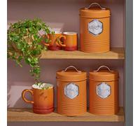 Cooks Professional 3 Piece Kitchen Storage Set | Orange / Silver