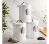 Cooks Professional 3 Piece Kitchen Storage Set | White / Silver