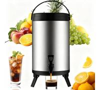 Tea & Coffee Urns, Thermos Hot and Cold Drink Dispenser, 6L/8L/10L Insulated Stainless Steel Fountain Dispenser with Portable Tap (8L)