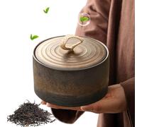 Tea ContainerTea Container Vintage Japanese Tea Canister 500ml Round Tea Tin with Handle Collectible Ceramic Multi-purpose Storage Canisters for Loose Tea Lemon Slice Hawthorn Tea Gift, Style2