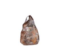 Tea Crystal Torch Flame Carving, Approx. 7.1 oz (200g) - Handcrafted Raw Crystal Flame Sculpture, Feng Shui Home Decor, Gemstone Ornament