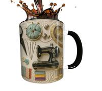 Tea Cup - 300ml Beverage Container | Sewing Machine Coffee Mug - Perfect Birthday or Christmas Gift, Perfect for Wine, Juice, Beer, Cafe, Restaurant, Kitchen