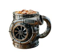 Tea Cup - 3D Engine Beverage Container, Resin Drinking Mug with Stainless Steel Liner, Realistic Engine Design for Coffee Tea Lovers, Easy to Clean Drinkware, for Morning Routine Breaks Birthda