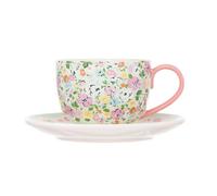 Tea Cup And Saucer: 1 X 230Ml Cath Kidston Feels Like Home Tea Cup And Saucer