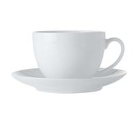 Tea Cup And Saucer: 1 X 260Ml Maxwell & Williams White Basics Coupe Tea Cup And Saucer, Porcelain