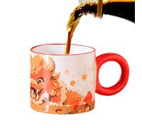 Tea Cup - Chinese Style Infuser Mug, Dragon Lid Ceramic | Traditional Kungfu Brew Brow Pattern Pattern Cultural Symbolism Zen Meditation Setting Tabletop Decorazi
