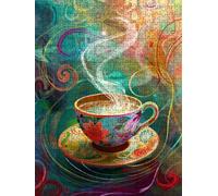 Tea Cup In Color Jigsaw Puzzle 2000 Piece, Puzzles for Adults 2000, The Impossible Challenge, Jigsaw Puzzle Games Classic Educational, Wooden Puzzles, for Home Wall Decoration Gift FNKL1-166