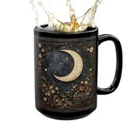 Tea Cup,Moon Flowers Breakfast Cup | Drinking Mug,for Morning Routine Breaks Birthday Party Seasonal Celebrations Workplace Relaxing Moments Weekend Leisure
