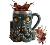 Tea Cup - Octopus Artwork Mug Large Coffee Cup Drink Holder Sea Animals Smooth Resin Vessel Animal for Everyday Drinks Routine Drinks and the Rule
