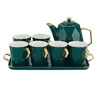 Tea Cup Set Tea Set Teapot Set 8pcs Tea Set Ceramic Teapot Teacup with Tea Tray Porcelain Coffee Cup Mug Teatime Teapot Tea Cup Set Kettle Coffee Pot Tea Cups Coffee Cup Set Tea Pot Set