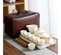 Tea Cup Sets 6 Cups Chinese Kung Fu Tea Set Travel Ceramic Portable Teapot Porcelain Teaset Tool Afternoon Tea Set(D)