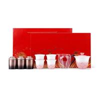 Tea Cup Sets Creative Black Pottery Minimalist Kung Fu Tea Set with Can Ceramic Chinese Multiple Colors to Choose Business Gifts Afternoon Tea Set(E)