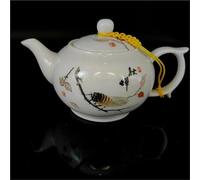 Tea Cup Sets for Puer Green Jasmine Flower Oolong Tea, Te Guan Yin Jingdezhen Clay Porcelain Infuser Teapot with Strainer Afternoon Tea Set