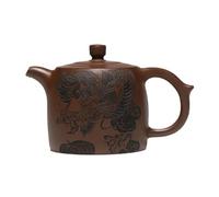 Tea Cup Sets Handmade Carved Dragon Well Curb Pot Raw Ore Purple Mud Kettle with Filter Zisha Tea Set 330ml Clay Teapots Afternoon Tea Set