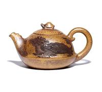 Tea Cup Sets Handmade Dragon Turtle Pot Raw Ore Hyperthermy Section Mud Tea Soaking Kettle Zisha Set 430ml Purple Clay Teapot Afternoon Tea Set