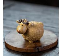 Tea Cup Sets Handmade Sculpture Crafts Home Tea Set Purple Clay Sheep Statue Pet Lucky Figurine Ornaments Afternoon Tea Set(A)