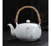Tea Cup Sets Home Beauty Tea Set White Porcelain Infuser Traditional 680ml Large Capacity Ceramic Teapot Zen Beam Pot Afternoon Tea Set(C)