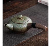 Tea Cup Sets Household Chinese Kung Fu Tea Set Ceramic Making Pot Single 240ml Coarse Pottery Side Handle Afternoon Tea Set(A)