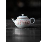 Tea Cup Sets Household Tea Making Kettle Set Ornaments Imitation Ancient Poetry Literary Ceramic Teapot Retro Gold Hand-held Pot Afternoon Tea Set(Type-A)
