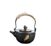 Tea Cup Sets Japanese Retro Stoneware Ceramic Kung Fu Tea Set Teapot with Stainless Steel Screen Filter Silver Spot Loop-Handled Afternoon Tea Set(A)
