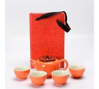 Tea Cup Sets Kung Fu Pot Home Office Ceremony Gifts Good Luck Tea Set Persimmon Afternoon Tea Set(Type-B)