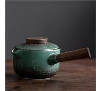 Tea Cup Sets Kung Fu Tea Set Customized Black Pottery Side Handle Teapot Ebony Simple Modern Household Filter Single Pot Ceramic Afternoon Tea Set(Type-B)