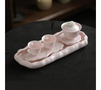 Tea Cup Sets Pink Flowers Tea Cup Ceramic Pot and Set Plate Chinese Kung Fu Teapot Teacup One and Two Cups Afternoon Tea Set(G)