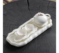 Tea Cup Sets Pink Flowers Tea Cup Ceramic Pot and Set Plate Chinese Kung Fu Teapot Teacup One and Two Cups Afternoon Tea Set(D)