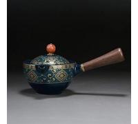 Tea Cup Sets Portable Flower Exquisite Chinese Gongfu Kung Fu Tea Set Ceramic Teapot W/Wooden Handle Side-Handle Pot Cup Teaware Dropshipping Afternoon Tea Set(A2)