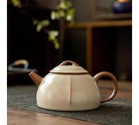 Tea Cup Sets Ru Kiln Tea Pot Single Porcelain Split Kung Fu Set Ceramic Small Ceremony Black Rock Brewery Afternoon Tea Set(D)