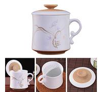 Tea Cup with Filtering Function, Single Cup Loose Tea Brewing System,Large Capacity Ceramic Teacup,Chinese Painting Style Pattern,12oz/360ml, Loose Leaf Iced Blooming or Flowering Tea Filter (Orchid)