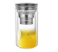 Tea Cup with Lid, Glass Tea Mug with Tea Infuser and Transparent Spout, Heat-Resistant Transparent Cup with Large Capacity for Coffee, Home and On the Go