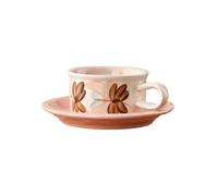 Tea Cups and Saucers Set,Coffee Mug Medieval Coffee Cup and Saucer Set Ceramic Cup Hand-Painted Retro Afternoon Tea Mug Hot Drink Cup Juice Cup Coffee Cup