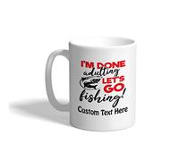 Tea Cups Fishing Hook Behaviour I'm Done Travel Mug Love's Day 330ml | Ceramic Coffee Mug Novelty Coffee Mug for Mom Tea Mulled Drinks