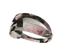 Tea Cups with Roses Romantic Shabby Print Headbands, Fitness Headbands Fashion Hair Accessories, Elastic Sports Hair Bands