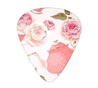 Tea Cups With Roses Romantic Shabby Unique Guitar Picks With Clear Prints And Multiple Thicknesses
