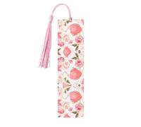 Tea Cups with Roses Romantic Shabby Wooden Bookmark - Beautiful Double-Sided Printed Bookmarks Made from High-Quality Poplar Wood for Books, Journals & More