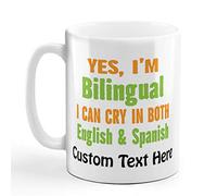 Tea Cups Yes I M Bilingual I Can Cry in English Coffee Cups New Home 330ml | Coffee Cups Thick Porcelain Mug for Mulled Drinks Tea Friends