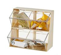 Tea Drawer Organizer,2 Layer Transparent Tea Bag Coffee Capsule Sugar Storage Holder - Tea Box Containers Tea Packet Rack Teabag Shelf Tea For Cabinet(White)