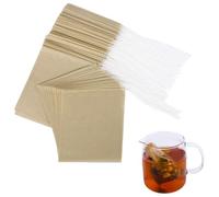 Tea Filter Bags, 100 Pcs Disposable Empty Tea Bags Natural Unbleached Drawstring Teabag Tea Infuser for Loose Leaf Tea Coffee (Beige)