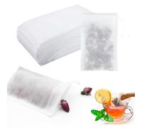 Tea Filter Bags Disposable with Drawstring, Tea Bags for Loose Tea, Tea Filter Bags, Pack of 200 Tea Bags Empty (8 x 12 cm)