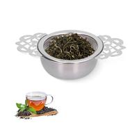 Tea Filter Loose Leaf Tea Infuser Filter Stainless Steel Tea Strainer with Perfect Size Double Handles for Most Standard Cups Mugs Teapots Pure Tea Mixed Tea Fruit Tea (Silver)