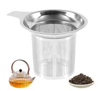 Tea Filter, Stainless Steel Filter Cup, Heat Resistant Tea Strainer with Handle, Reusable for Home, Kitchen, Travel, Car, Party & On the Go