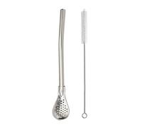 Tea Filter Straw - Filtered, Reusable Stainless Material, Easy Clean Portable, Safe Drinking Accessory | for Loose Leaf Tea Beverage These Spoon Straws Let You Soup Hot Cold Drink Use