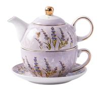 Tea For One Set, 1 Tea For One Set, High-temperature Ceramic Teapot With Cup & Saucer, Lavender-themed Purple, For